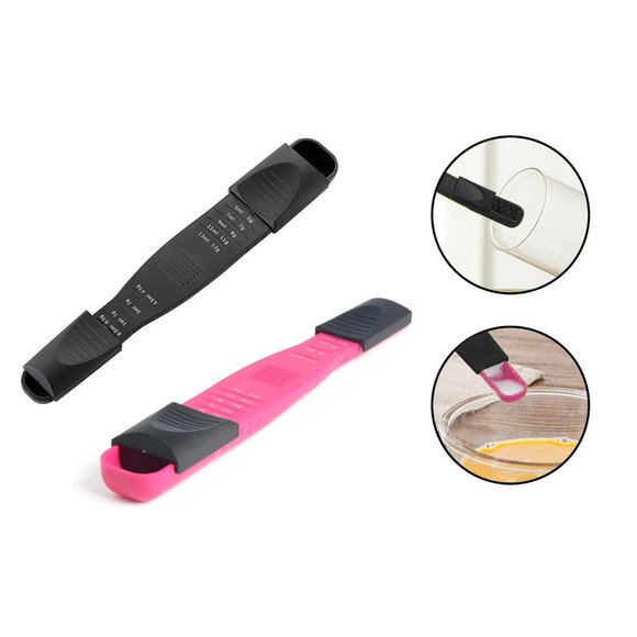 2-Pack: Adjustable Measuring Spoon & Spatula Double Ended Adjustable For Baking - Picture 3 of 5